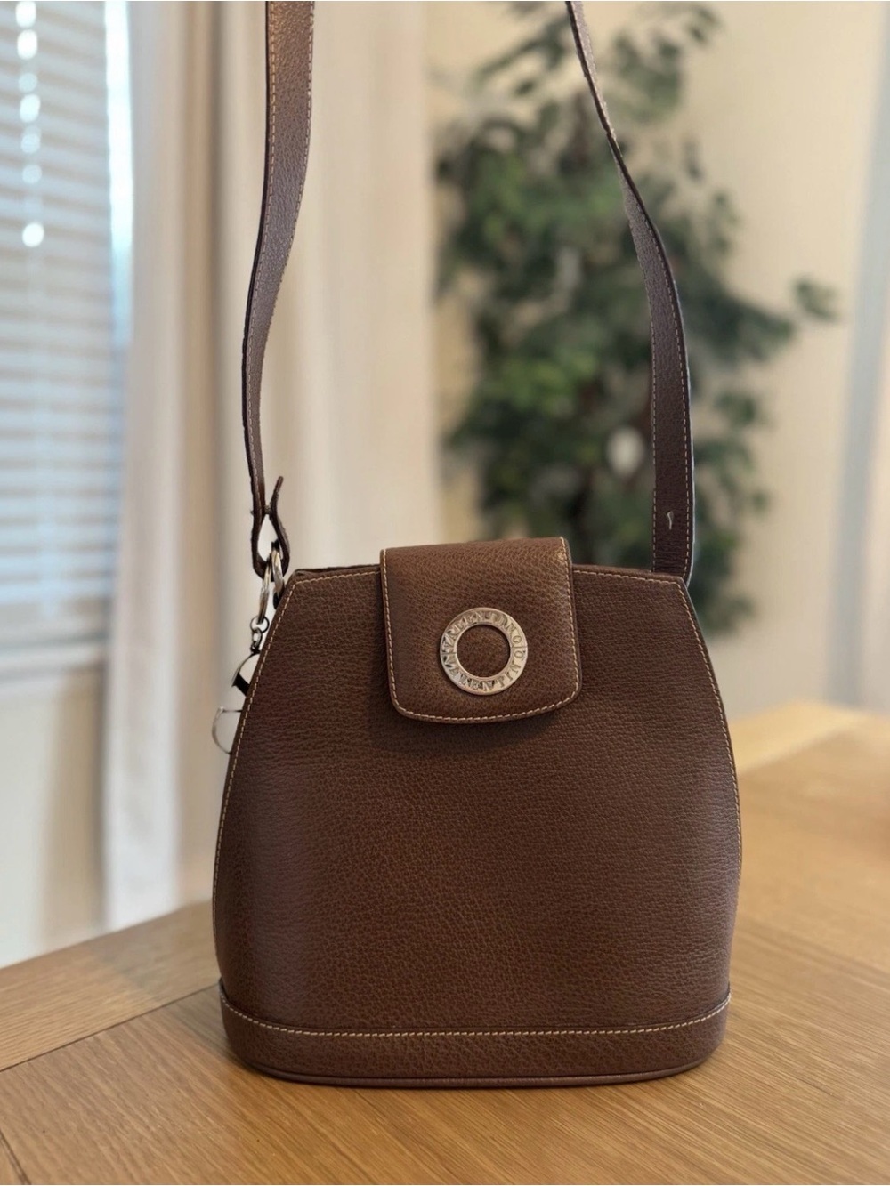 Valentino Bucket Bag Brown Leather Crossbody Authentic
